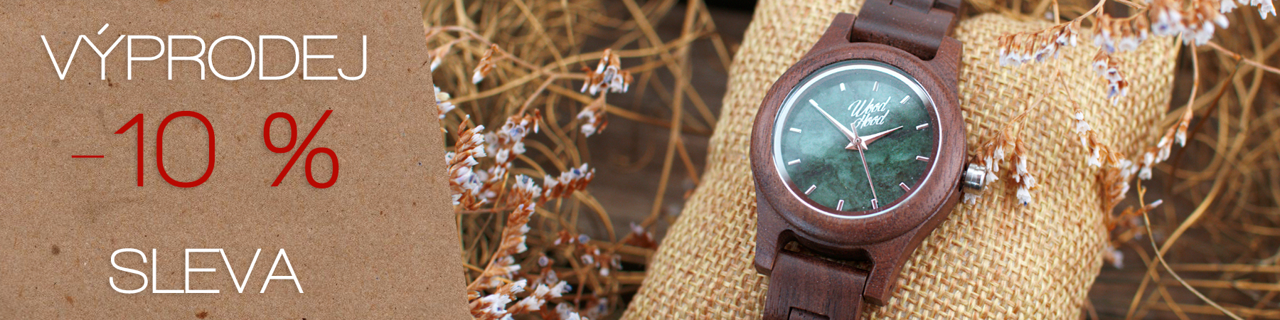Výprodej na veškerý náš sortiment! Naše dřevěné hodinky s vlastním věnováním jsou tím nejoriginálnějším dárkem pro Vaše milované. ♥