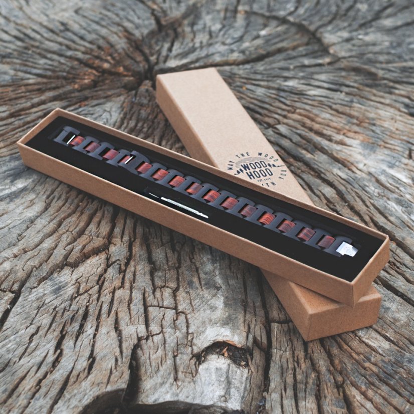 WoodHood - Dark Red Bracelet
